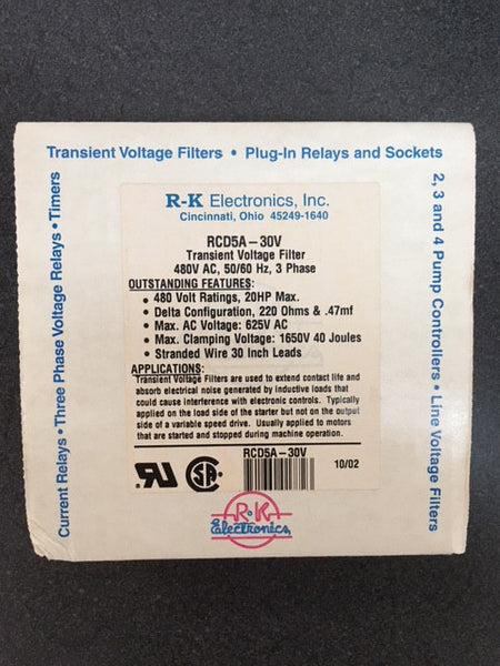 R-K Electronics RCD5A-30V filter in Stock! – StartersandContactors.com